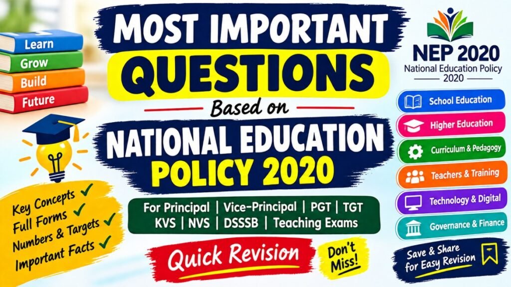 National Education Policy 2020 — Complete Important Notes