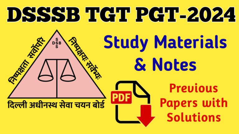 Dsssb TGT PGT study Notes Download pdf