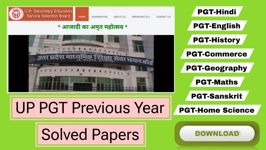 UP PGT Previous Year Solved Papers