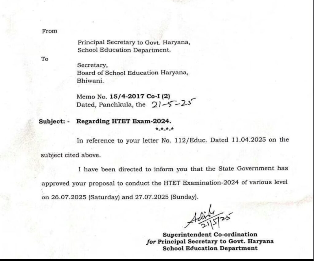 HTET EXAM 2025